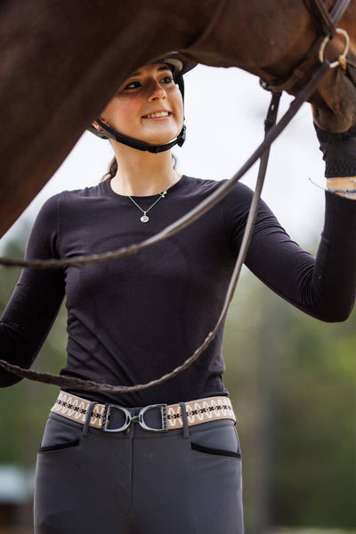 Huston x Ellany - Harlow - 1.5" Gunmetal Stirrup Elastic Belt