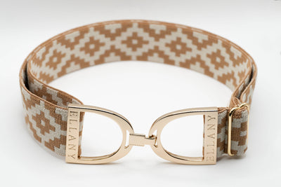 Huston x Ellany - Caramel Polo - 1.5" Gold Stirrup Elastic Belt