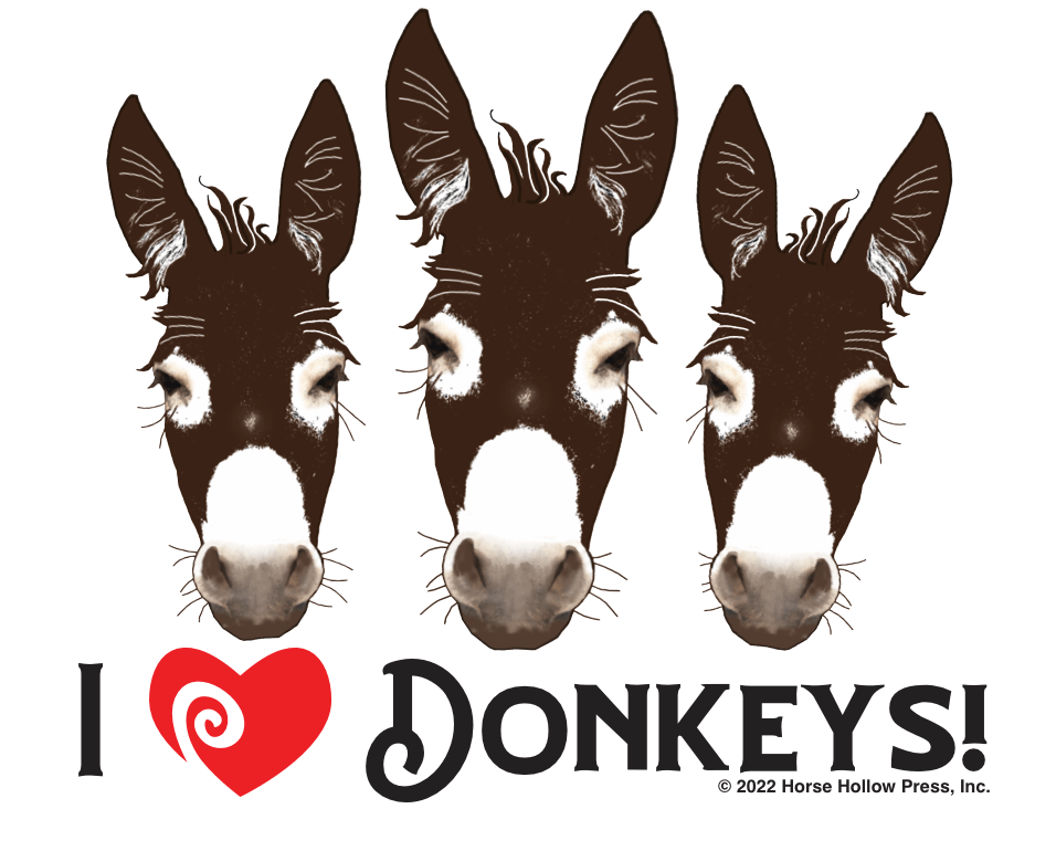 Horse Hollow Press - Horse Magnet 3": I Love Donkeys