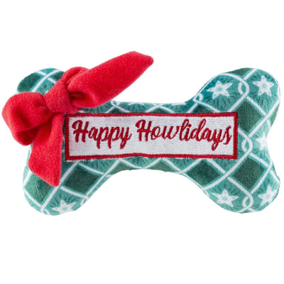 Haute Diggity Dog - Happy Howlidays Bone - Stocking Stuffer Christmas Dog Toy