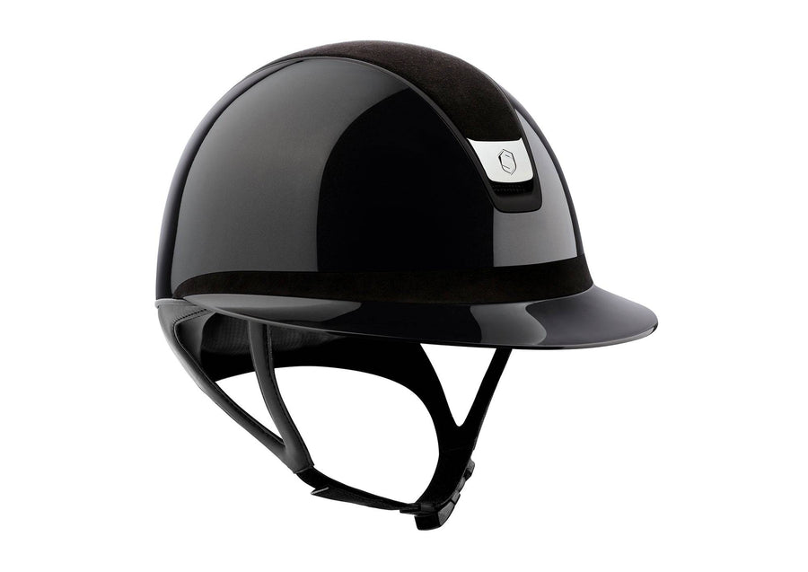 2.0 Samshield Miss ShadowGlossy w/ Alcantara Top & Frontal Band - Exceptional Equestrian 