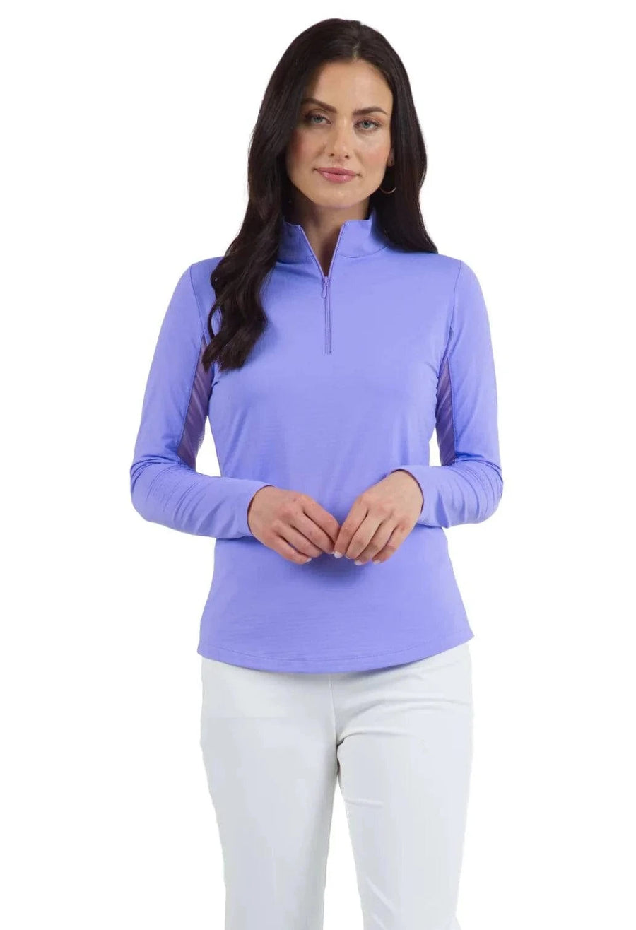 IBKUL Solid Long Sleeve Mock Neck Top - Exceptional Equestrian 