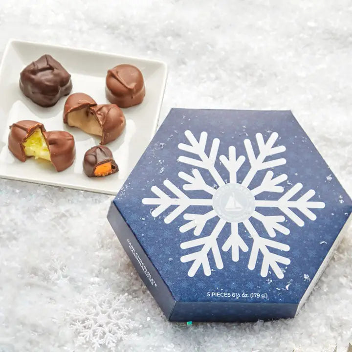 Harbor Sweets - Snowflake Dark Chocolate Cremes - 13 Pc