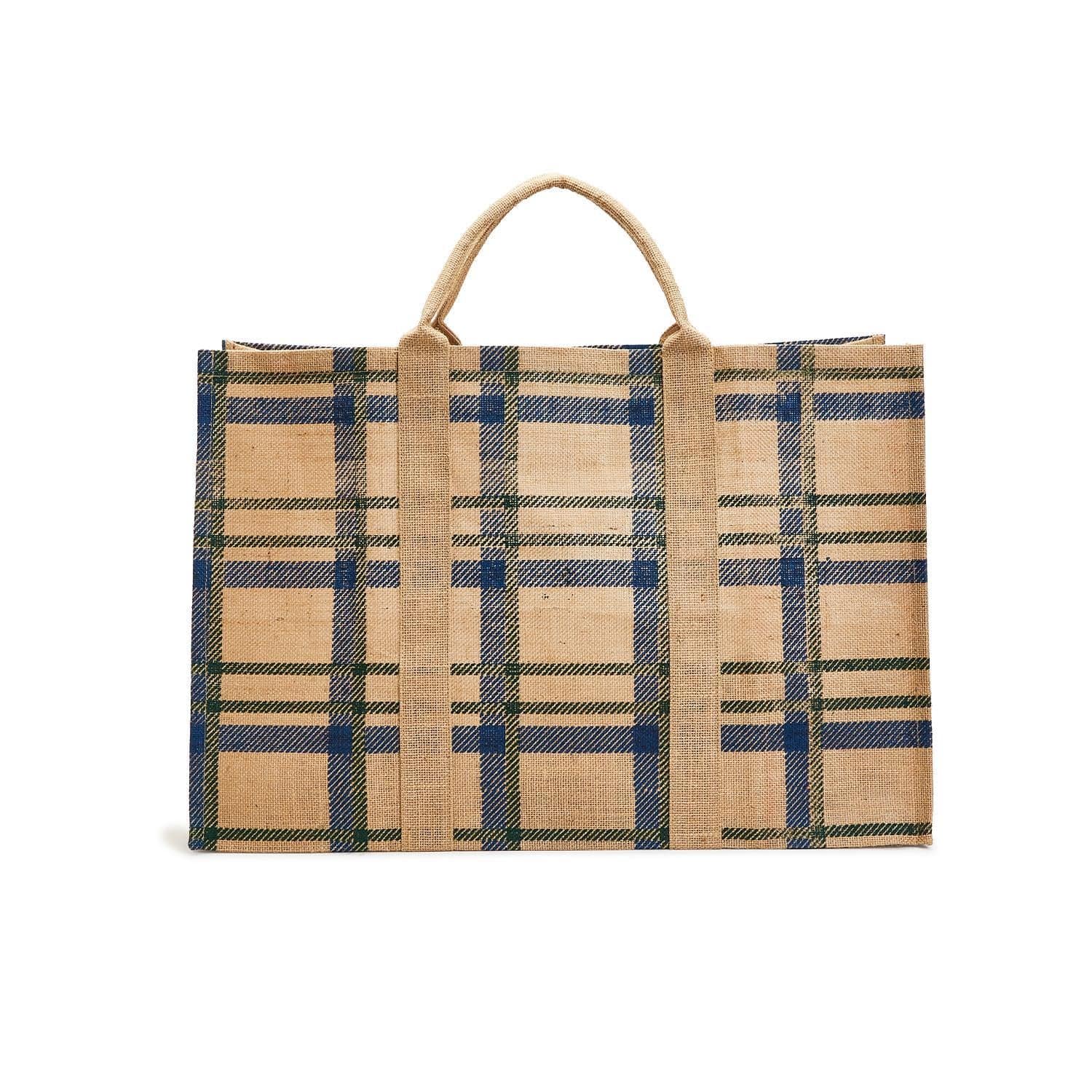 Two's Company Perfect Plaid Large Multipurpose Tote Bag - Exceptional Equestrian