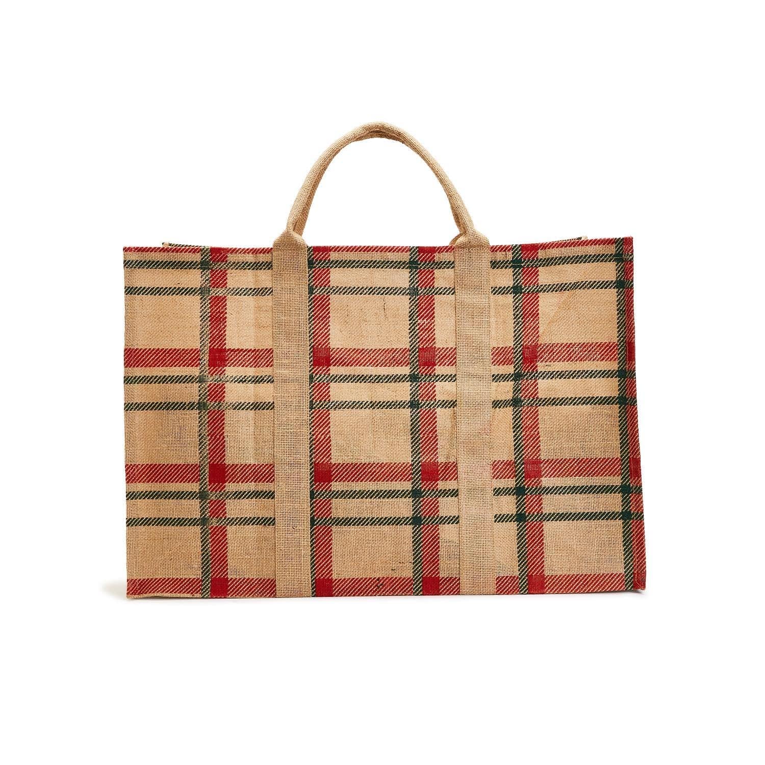 Two's Company Perfect Plaid Large Multipurpose Tote Bag - Exceptional Equestrian