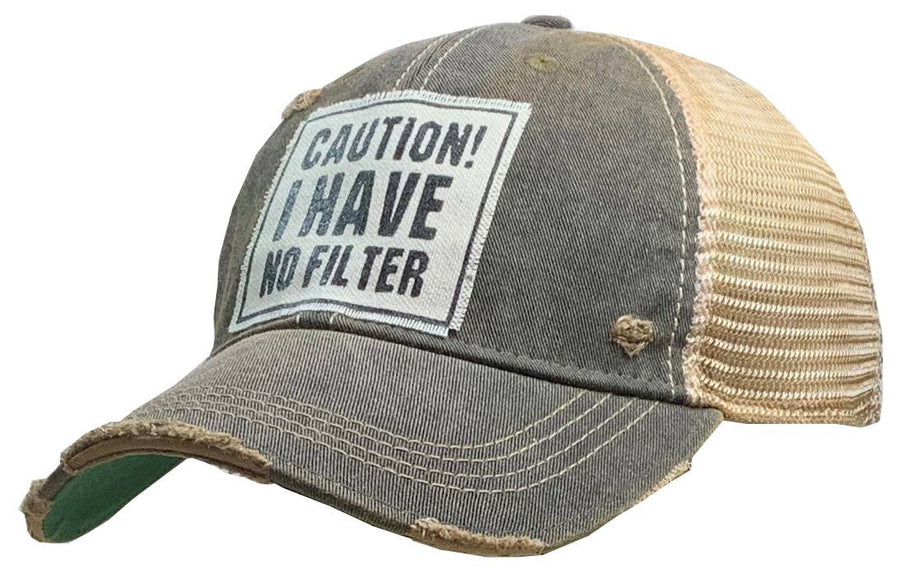 Vintage Life Mountains Trucker Hat - Distressed Black Adjustable Cap