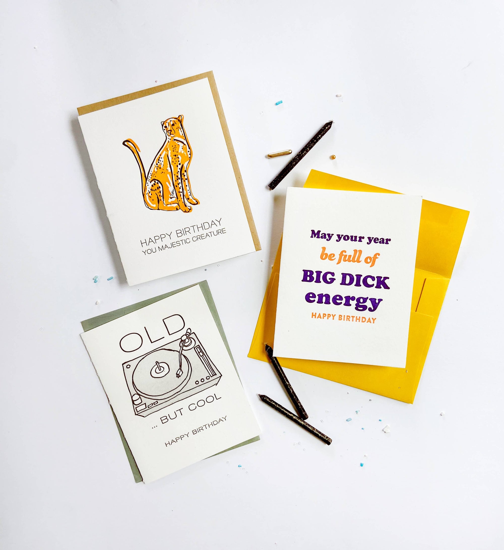 Steel Petal Press - Old But Cool - Letterpress Birthday Greeting Card