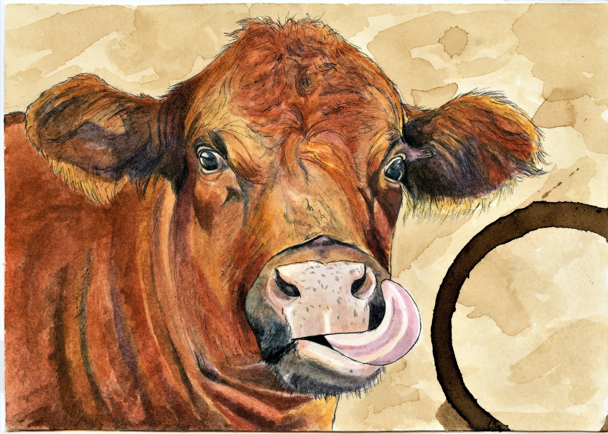 Forever Caroline - Whimsical Cow All-Occasion Greeting Card | Farmhouse Art