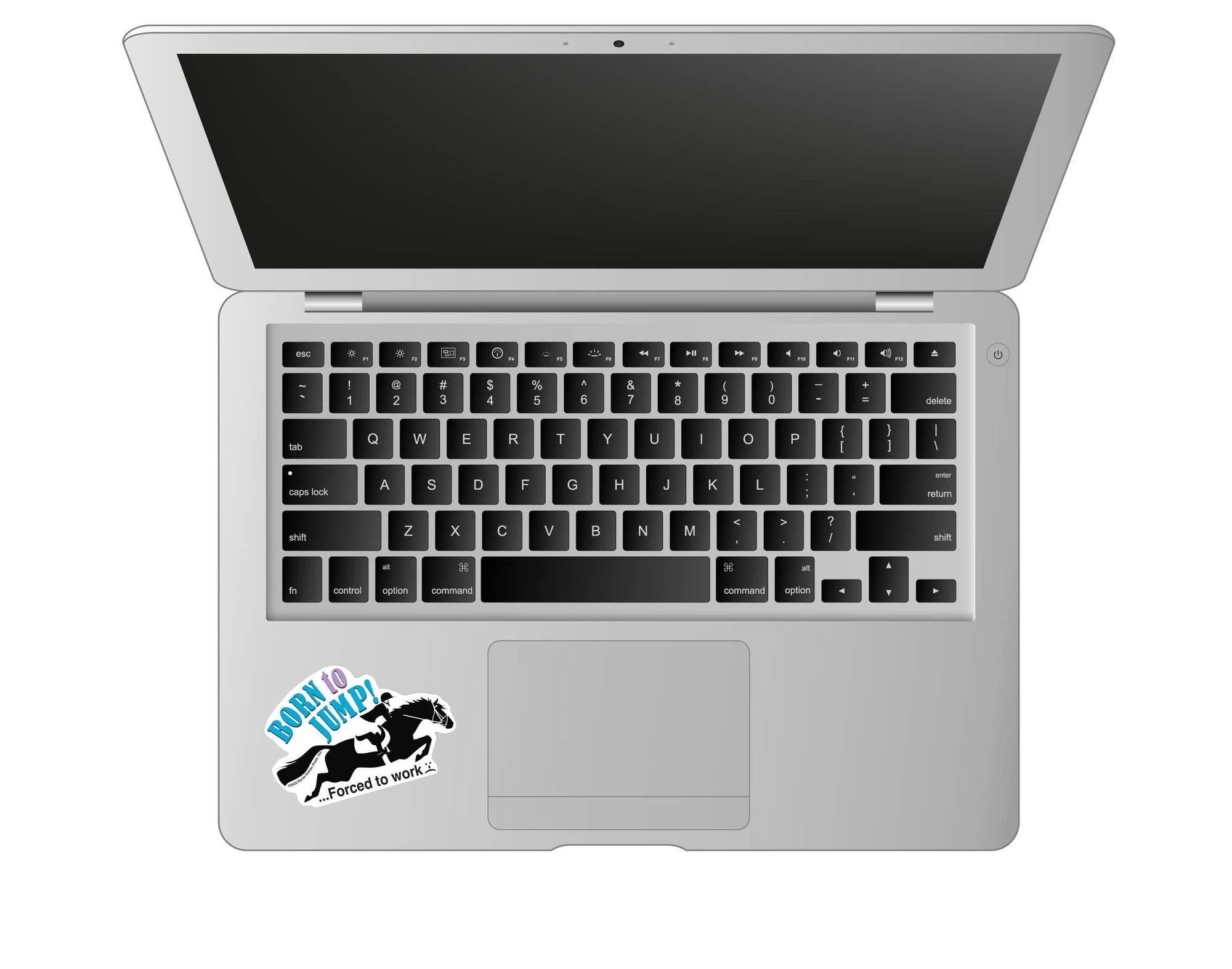 Horse Hollow Press - 3" Tumbler Horse Sticker / Born to Jump Work / WATERPROOF