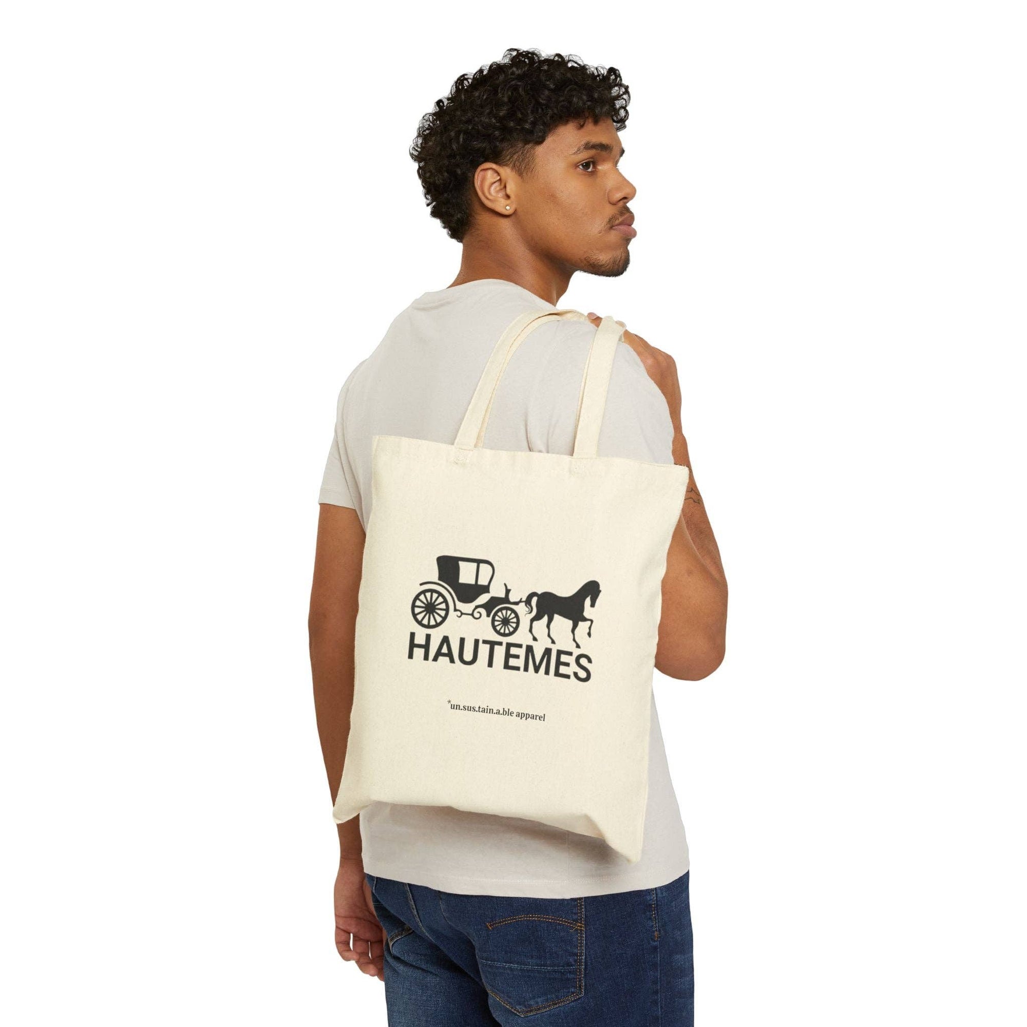 un.sus.tain.a.ble apparel - Cotton Canvas Tote Bag - Hautemes - Printed On Both Sides