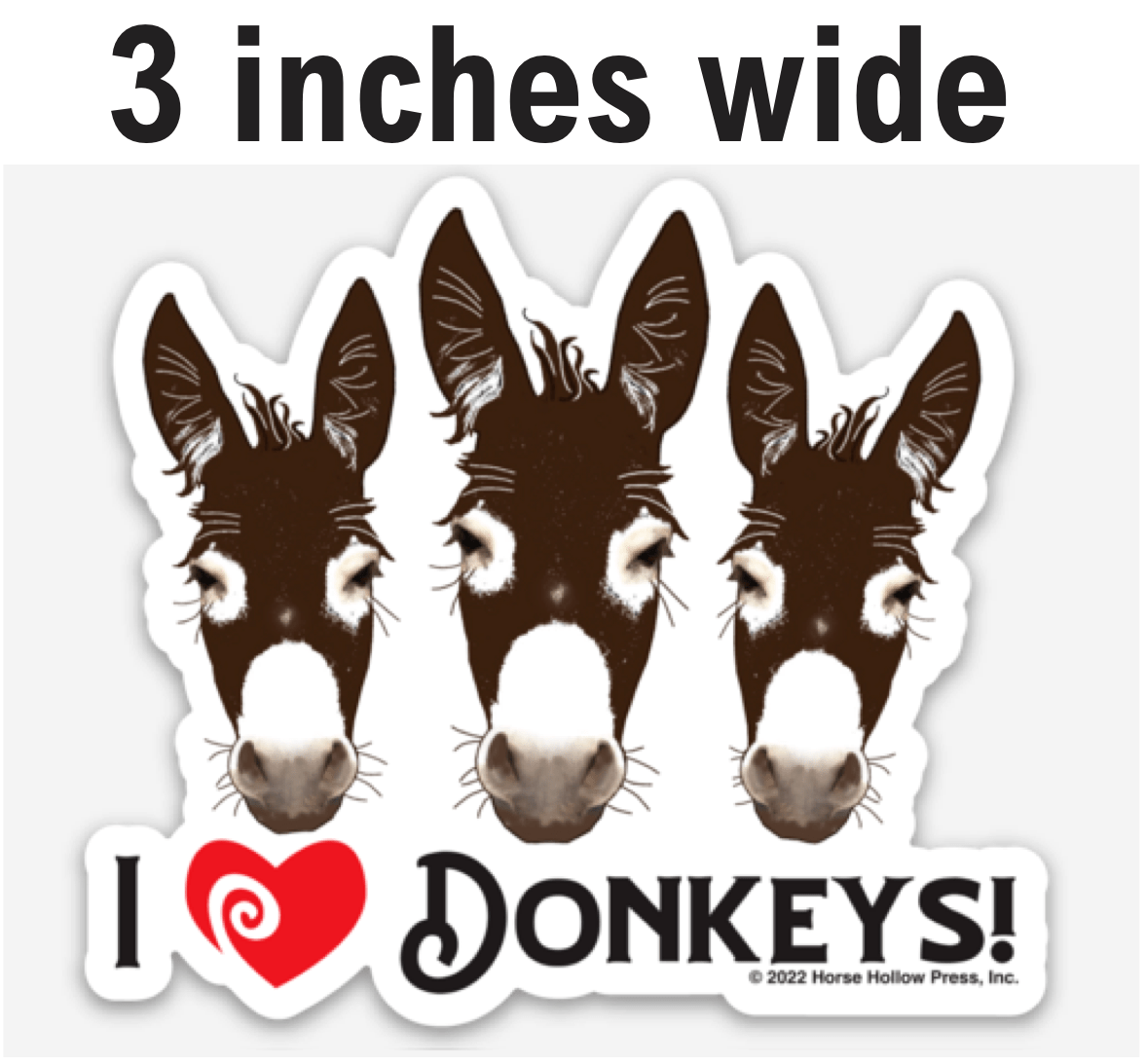 Horse Hollow Press - Horse Magnet 3": I Love Donkeys