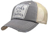 Vintage Life - Corks Are For Quitters Distressed Trucker Hat Baseball Cap - Grey - Exceptional Equestrian 