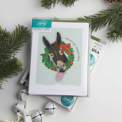 Hunt Seat Paper Co. - Muletide Greetings Holiday Mule Christmas Card - Exceptional Equestrian