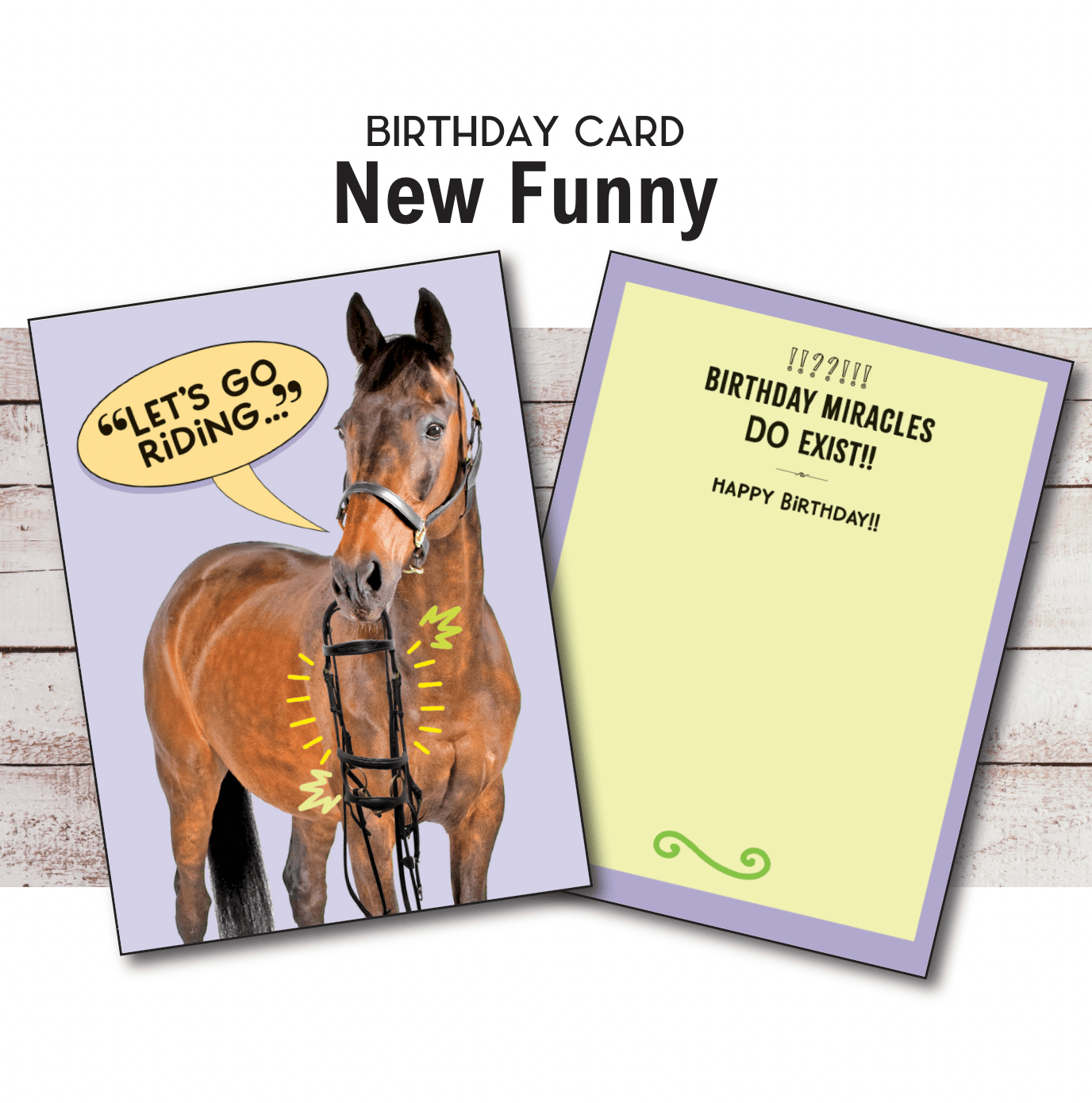 Horse Hollow Press - Horse Greeting Birthday Card / Let's Go Riding Funny Card