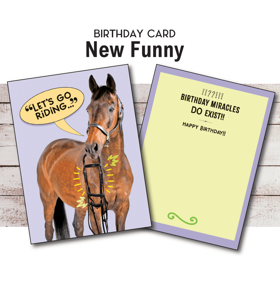 Horse Hollow Press - Horse Greeting Birthday Card / Let's Go Riding Funny Card