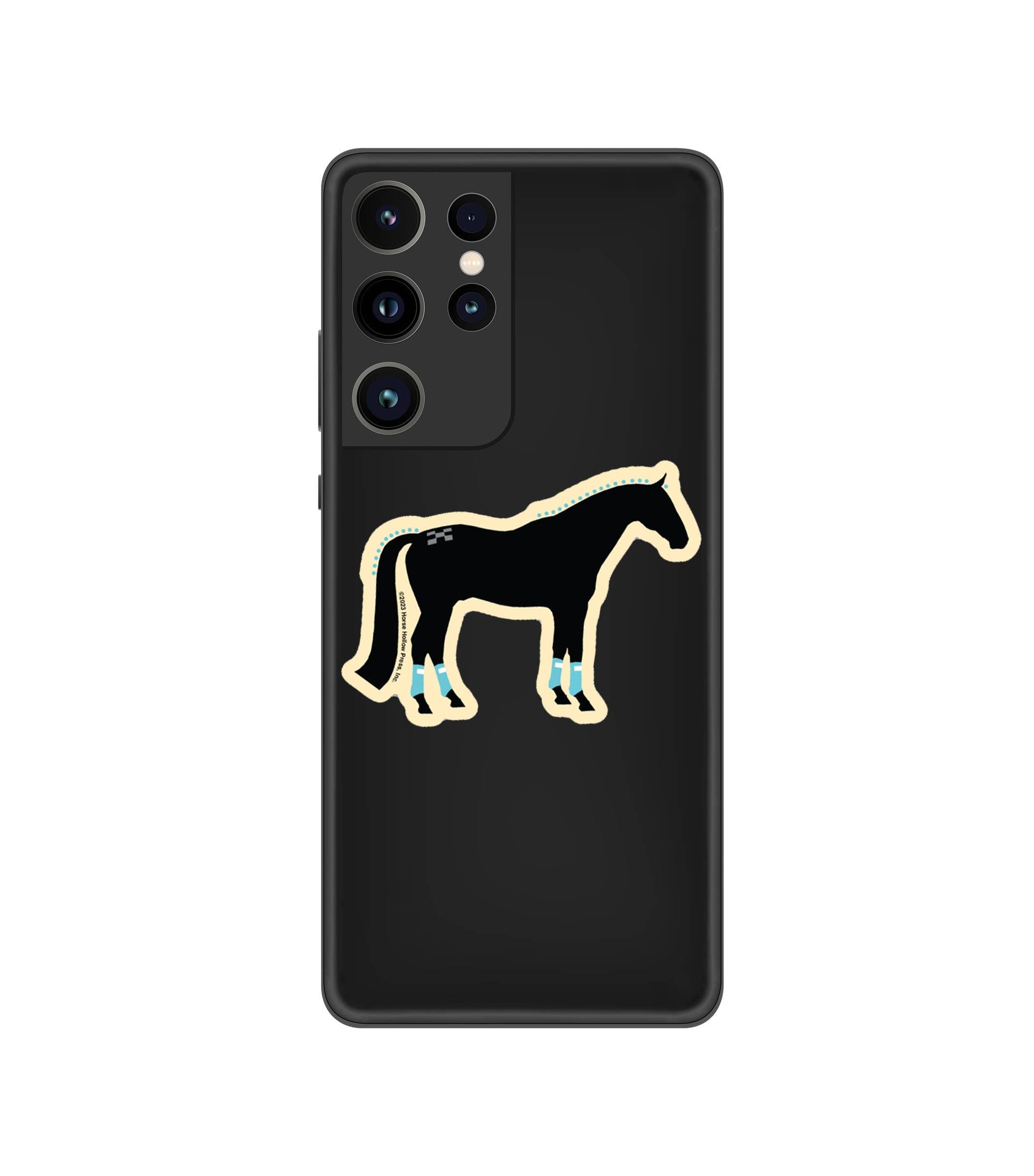 Horse Hollow Press - 3" Waterproof Black Horse w/ Wraps & Braids Sticker