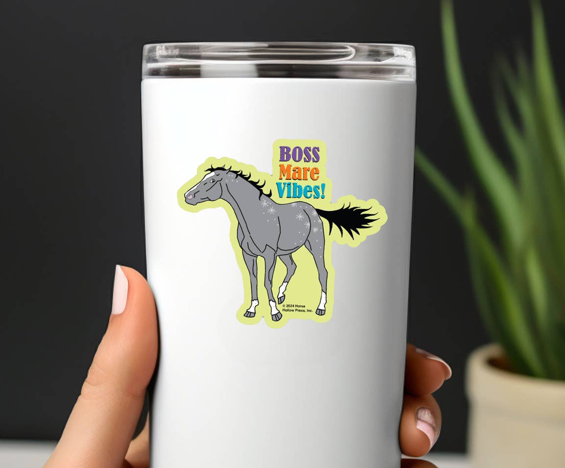 Horse Hollow Press - 3" Tumbler Horse Sticker / Boss Mare Vibes / WATERPROOF