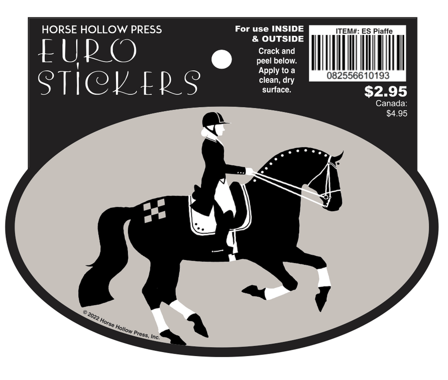 Horse Hollow Press - Oval Equestrian Horse Sticker / Piaffe Dressage / WATERPROOF