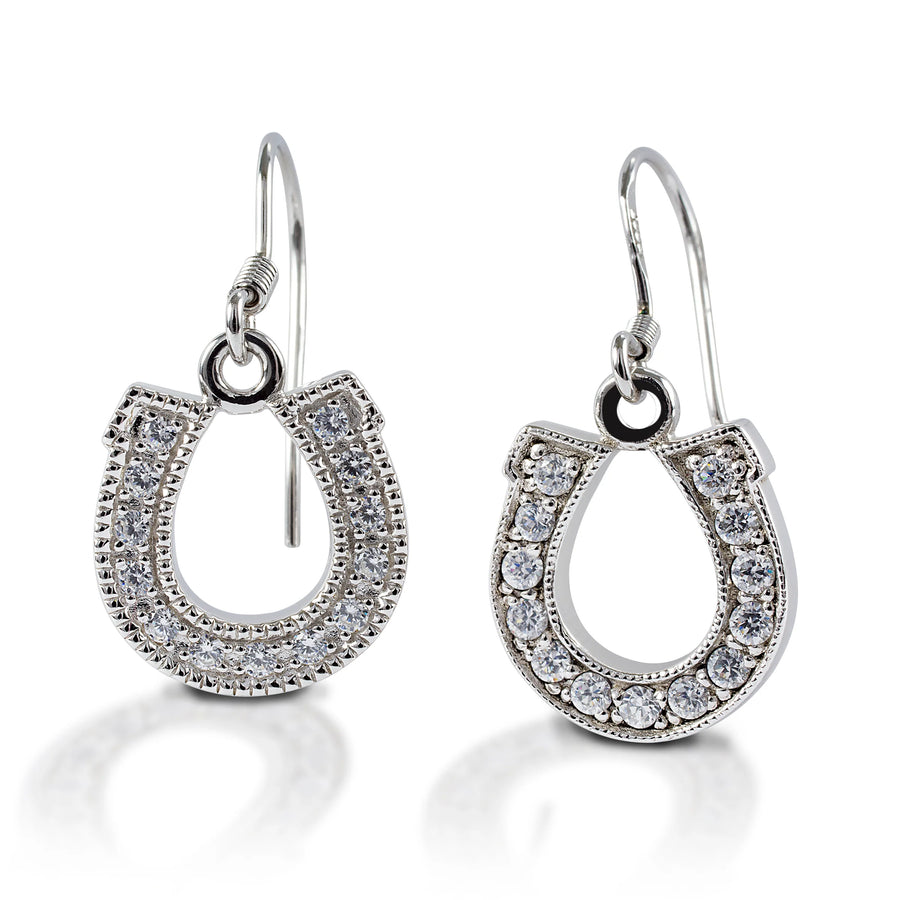 Kelly Herd Dangle Horseshoe Earrings - Sterling Silver