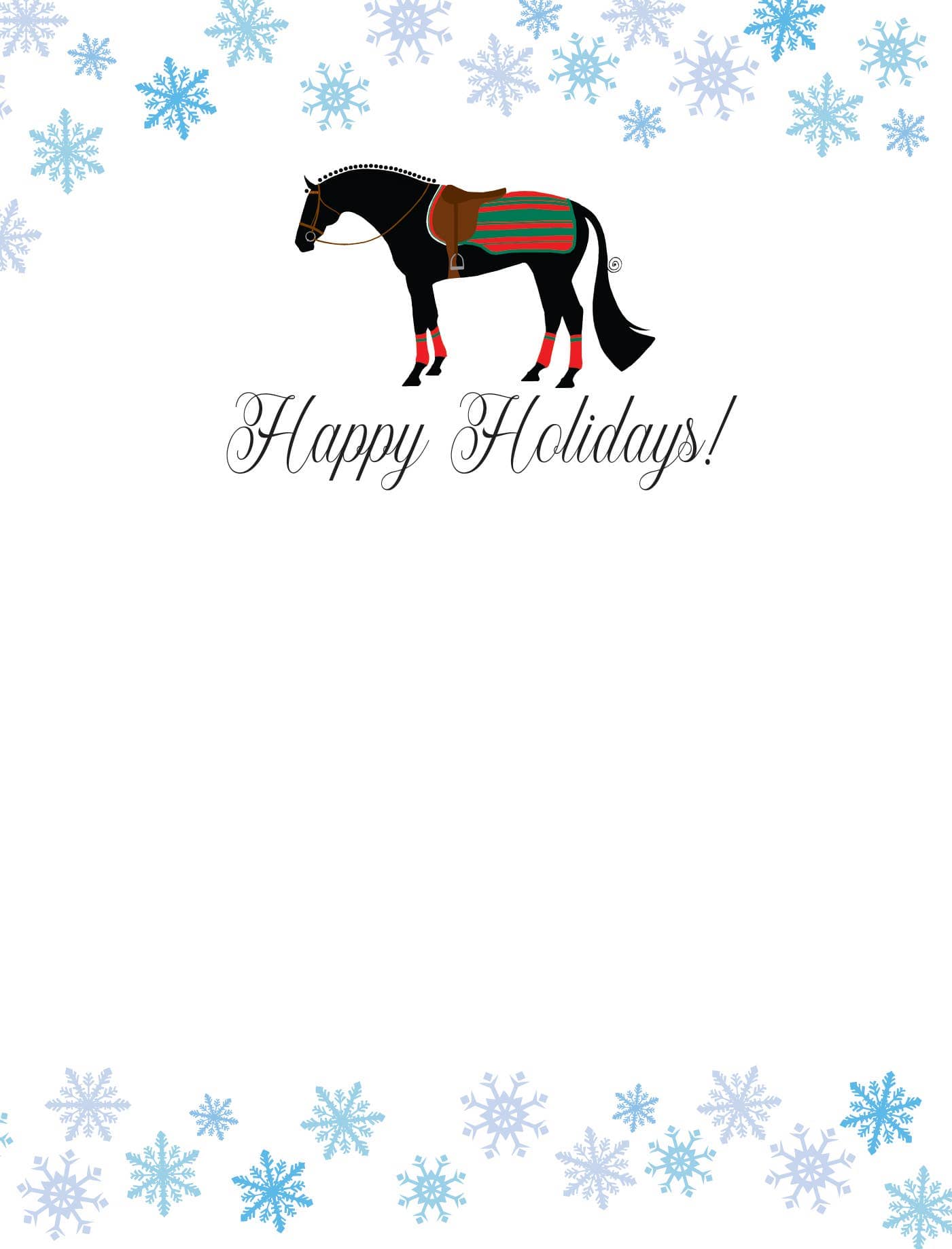 Horse Hollow Press - Horse Christmas Card / Hunter Horse / Holiday Greeting Card