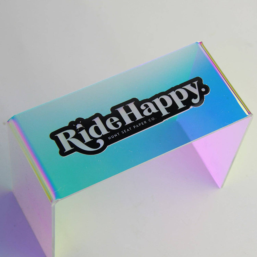 Hunt Seat Paper Co. - Ride Happy Holographic Sticker - Exceptional Equestrian 