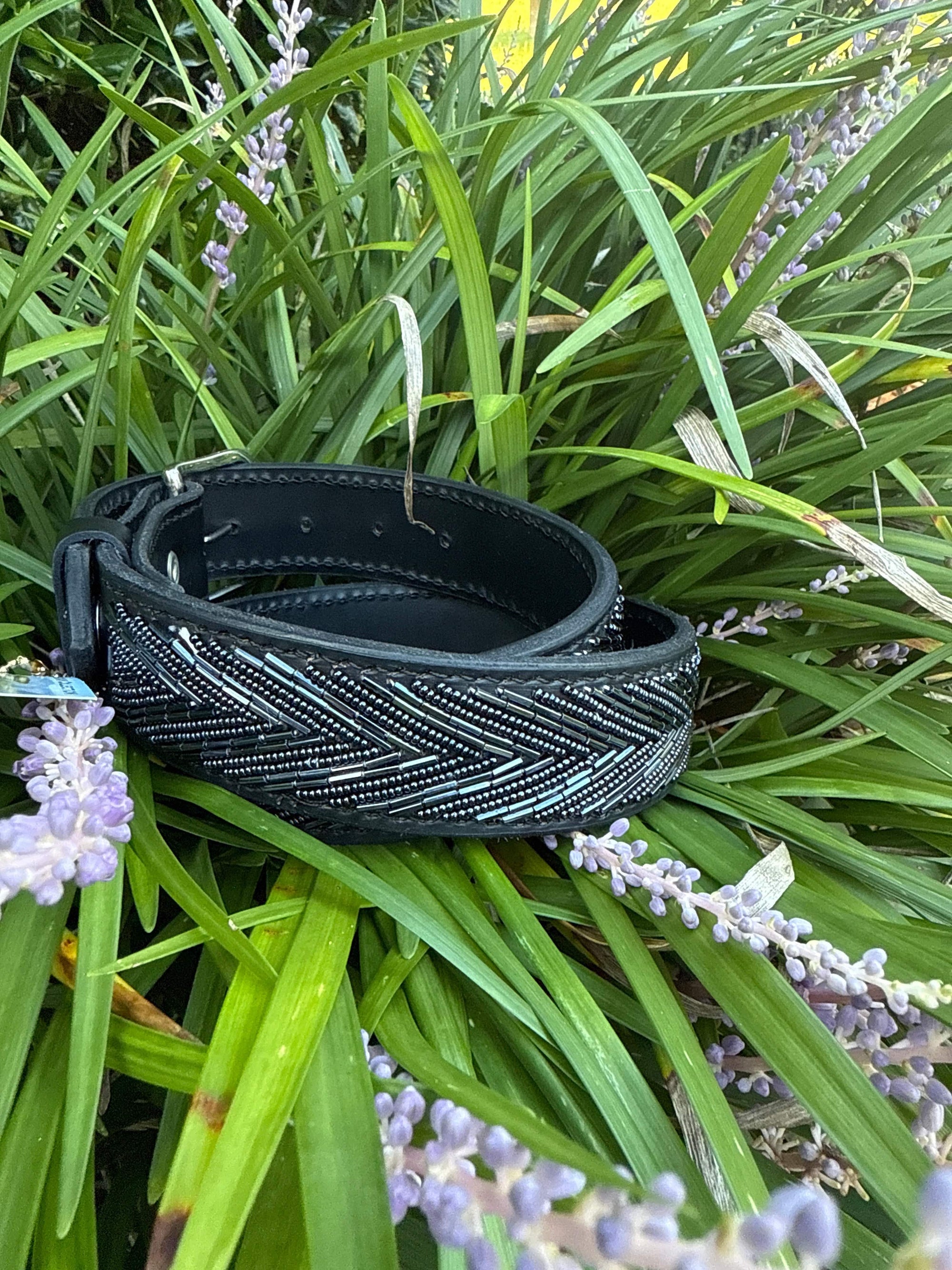 Charlotte Beaded Belt Wide Width - Black