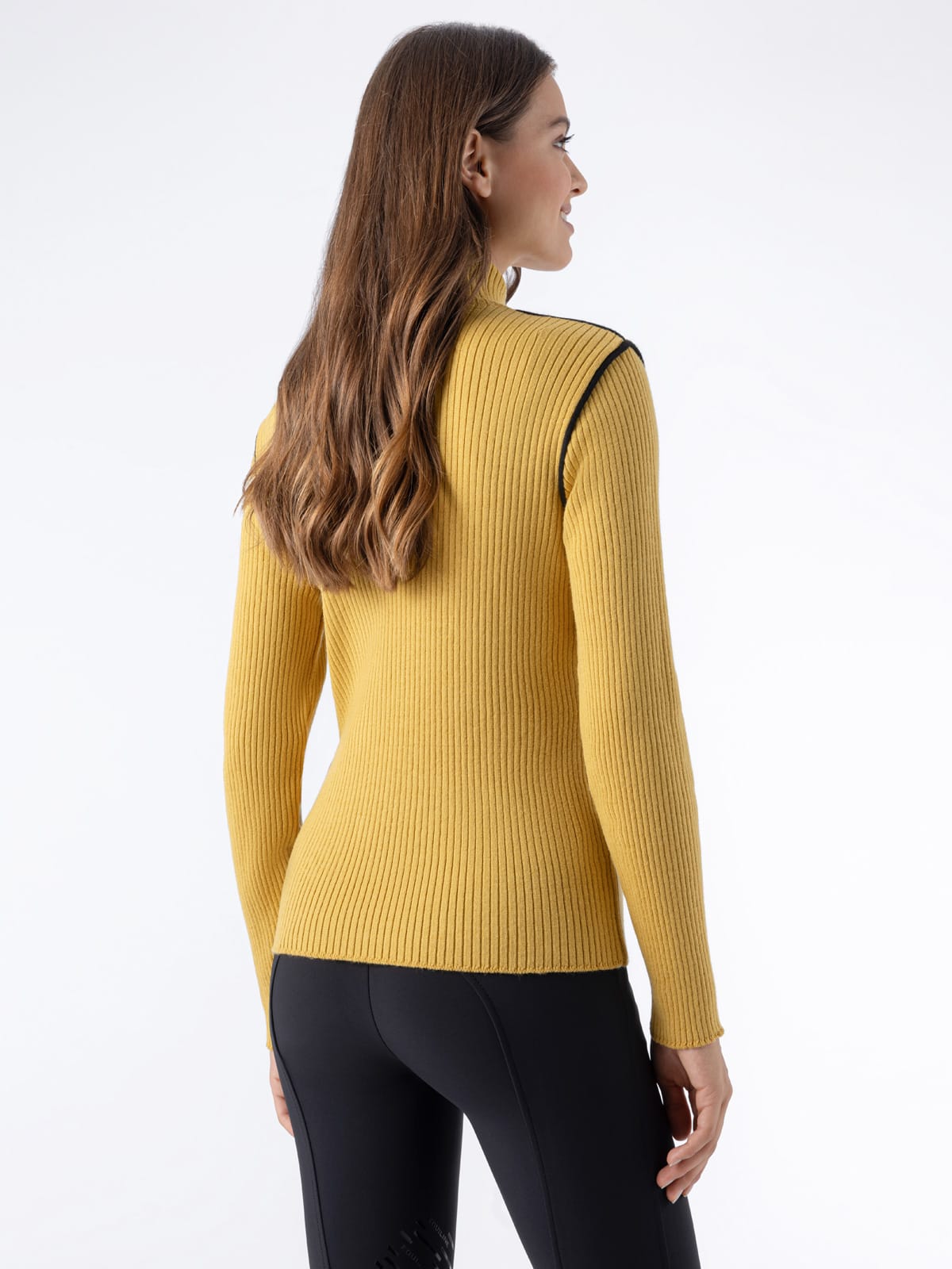 EQUILINE FW26 EQCLIP - Women's Quarter Zip Ribbed Fabric Knit Sweater