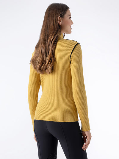 EQUILINE FW26 EQCLIP - Women's Quarter Zip Ribbed Fabric Knit Sweater