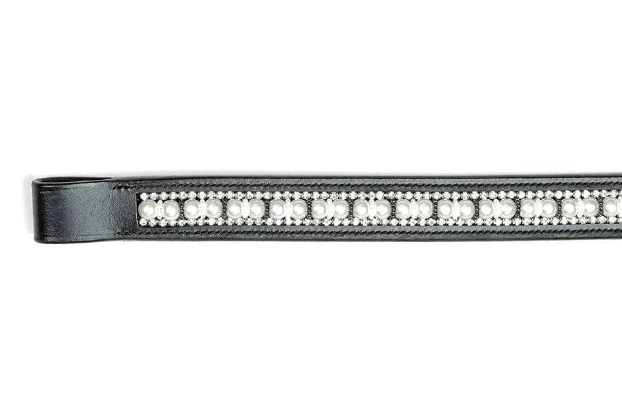 The Grewal Equestrian PEARL BEADED DRESSAGE CRYSTAL BROWBAND - Exceptional Equestrian