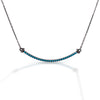 KELLY HERD BLACK RHODIUM PLATED LINE TURQUOISE STONE NECKLACE