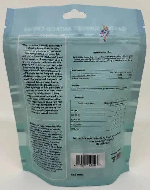 Funky Unicorn Treats  Gastric Support Antacid Chews in Mint - Exceptional Equestrian