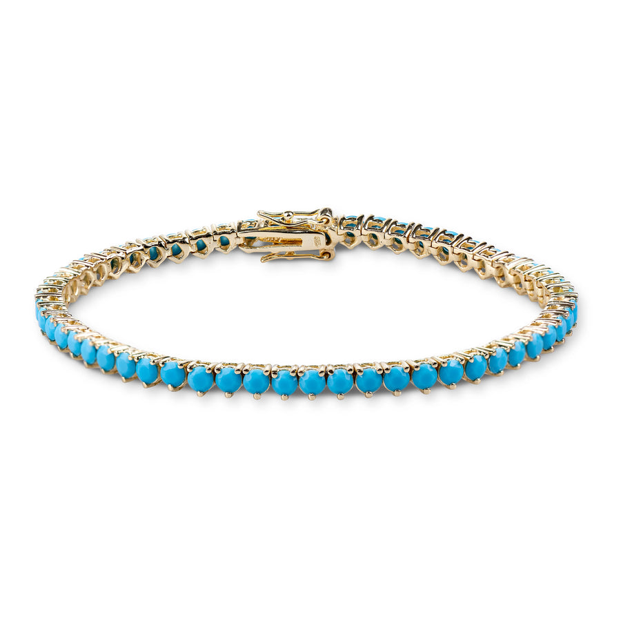 KELLY HERD LARGE TURQUOISE CLASP BRACELET - GOLD PLATED STERLING SILVER