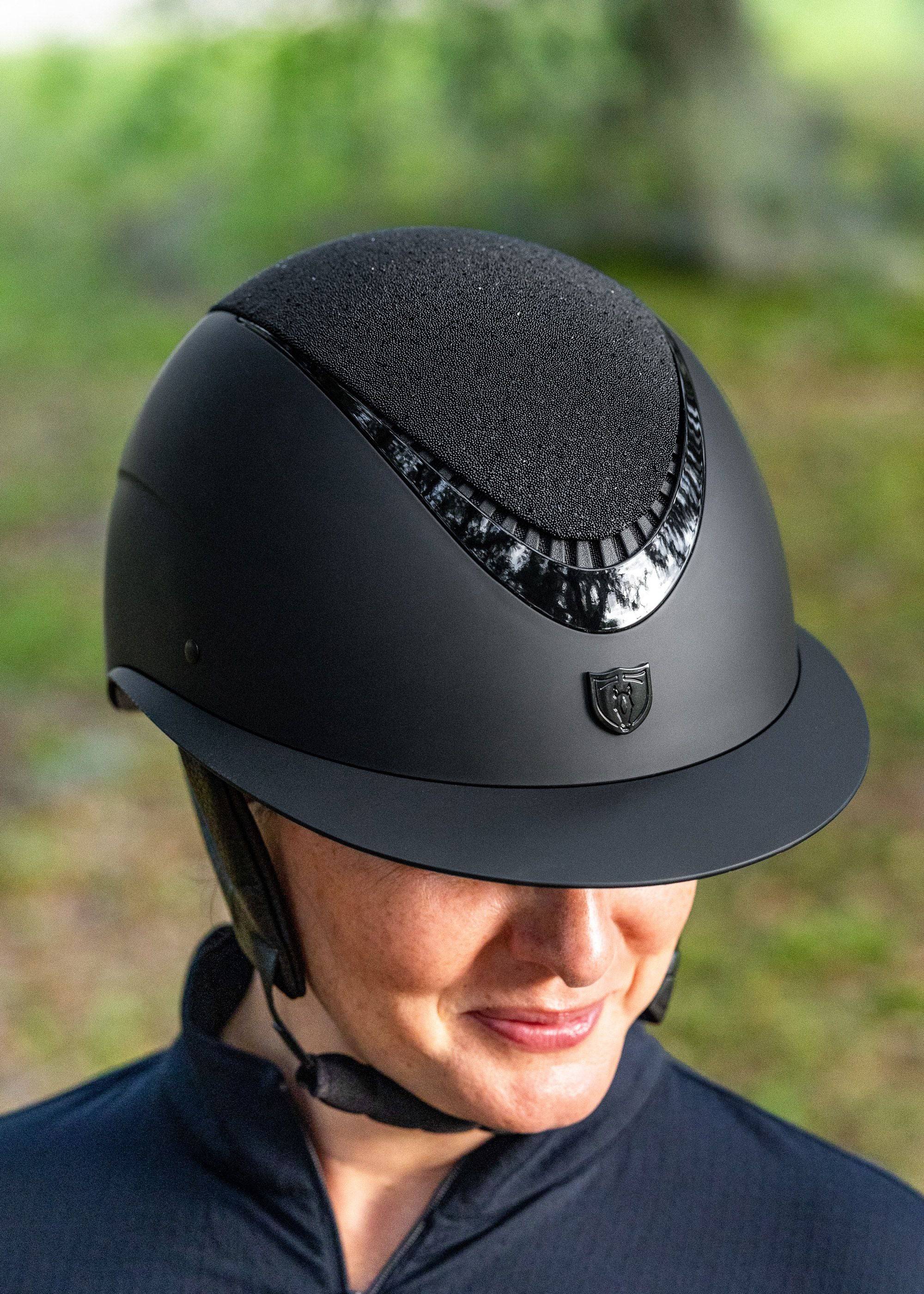 bike helmet wide brim Tipperary - The Caledon Helmet - Black Sparkle - Wide Brim - MIPS