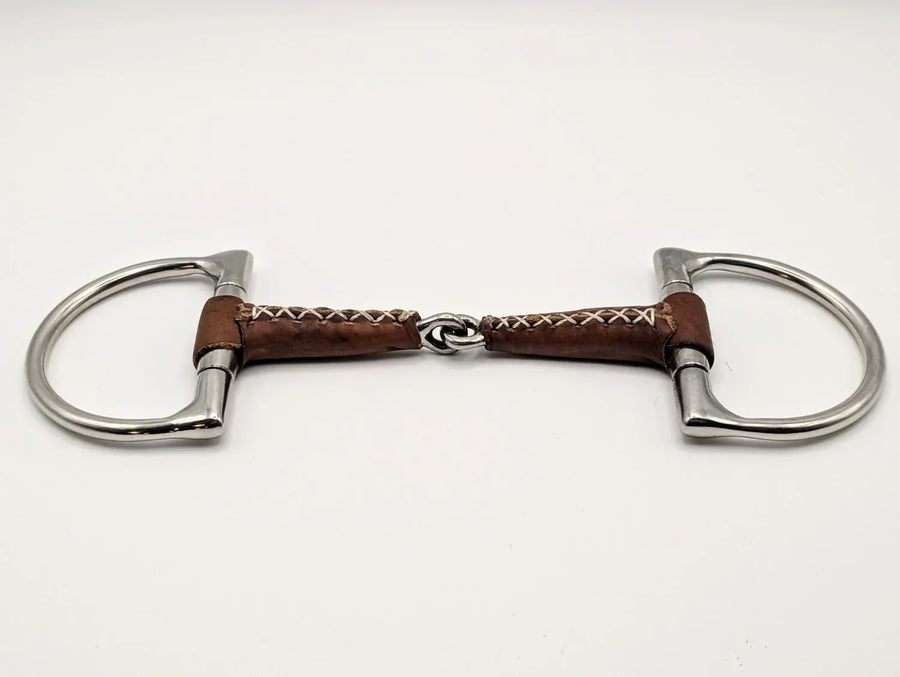 Pandaponyium - D Ring Leather Covered Single Joint Snaffle