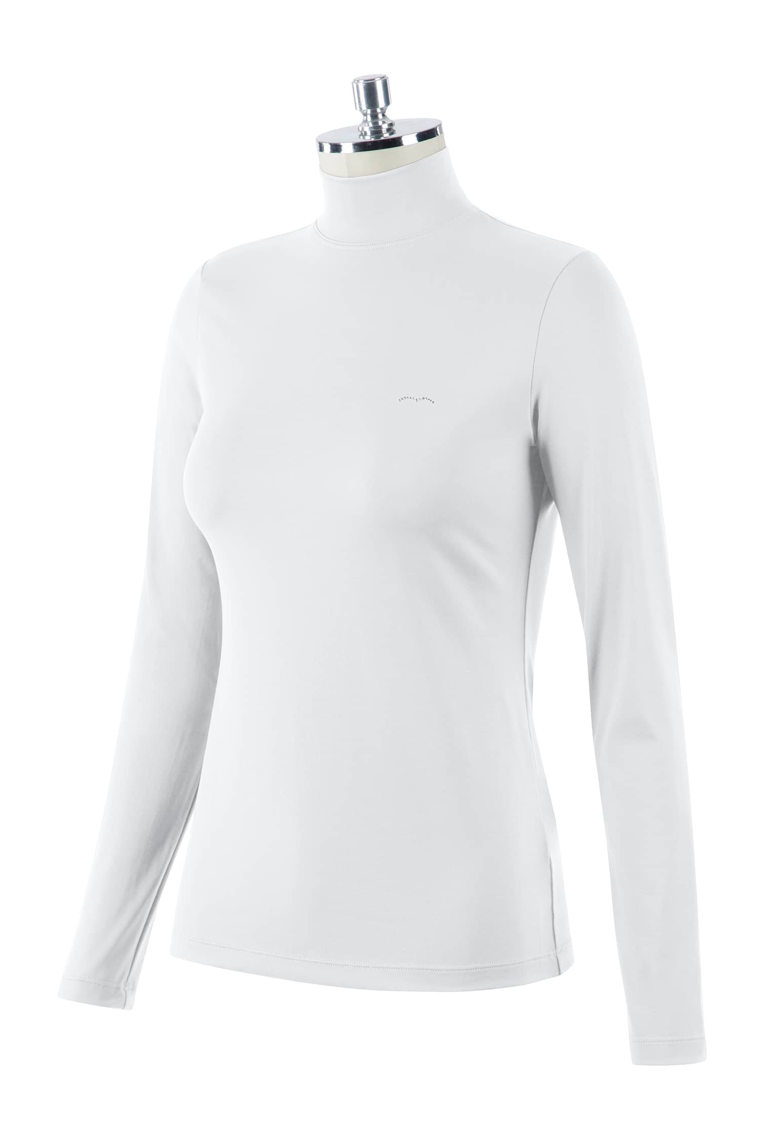 White long-sleeve training turtleneck with Rhinestone Albatross logo