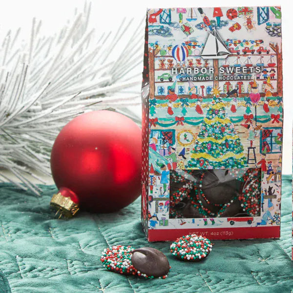 Harbor Sweets - Holiday Sprinkled Chocolate Nonpareils - 4 oz