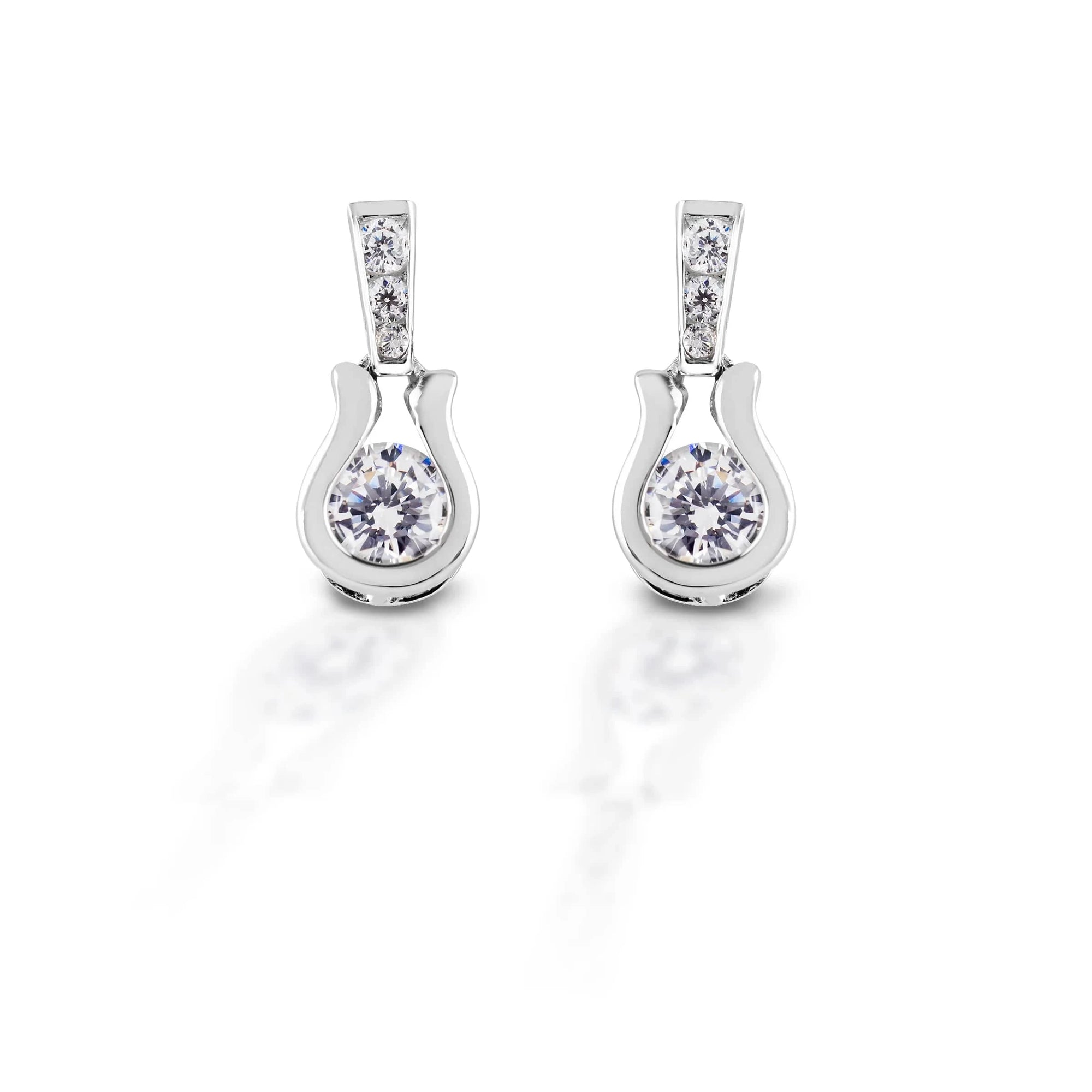 Kelly Herd Stylized Horseshoe Dangle Earrings - Sterling Silver