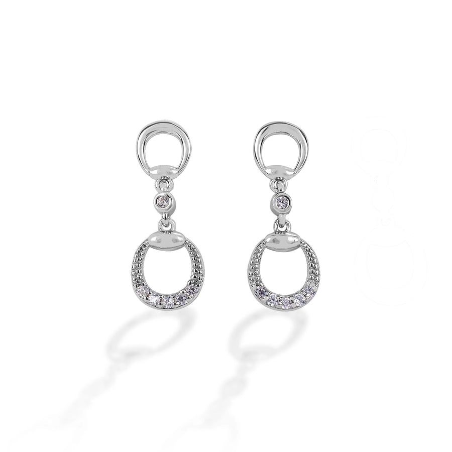 Kelly Herd Eggbutt Dangle Earrings - Sterling Silver