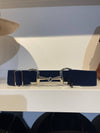 Pesazia - Stretch Bit Belts - Navy w/ Silver Snaffle Bit - Exceptional Equestrian