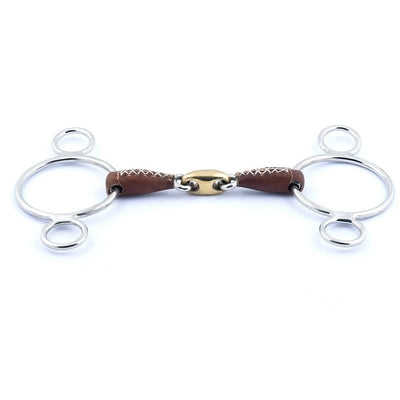 Jump'In French mouth 3 ring Leather Covered bit