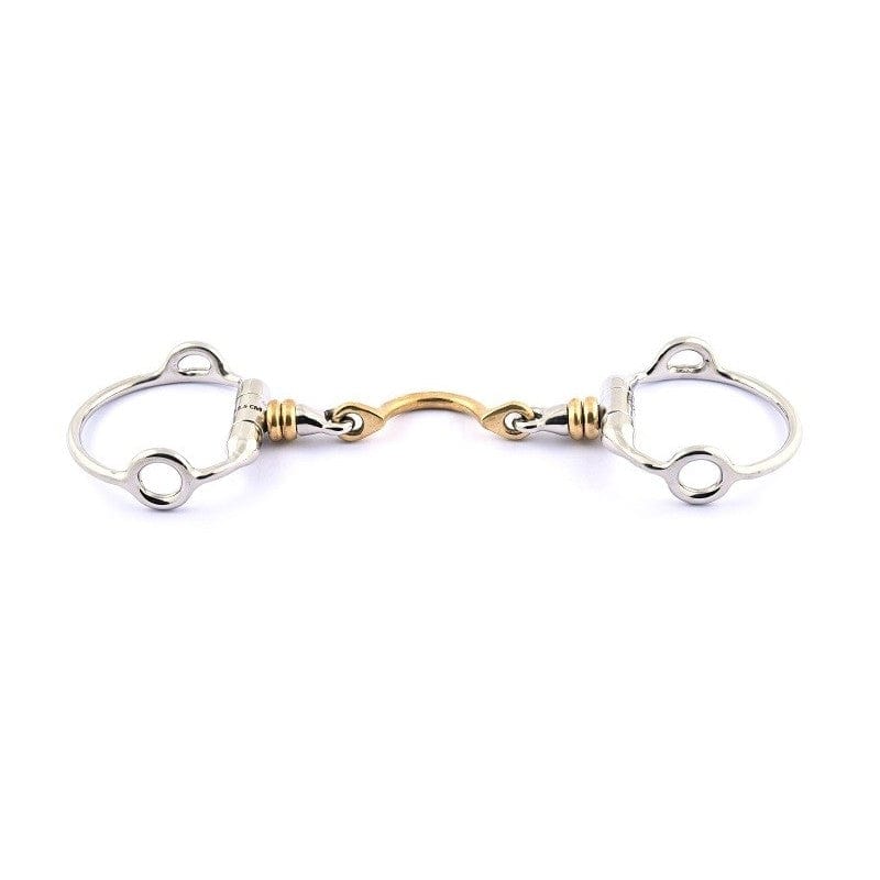 Jump'In French mouth Eggbutt Gag bit with roller and high port