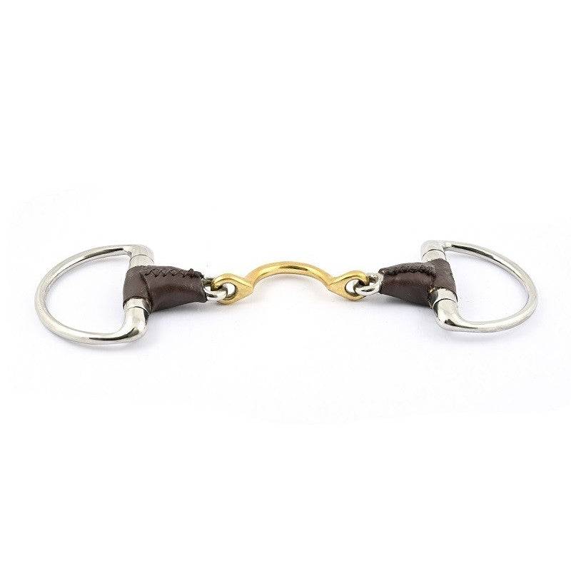 JUMP'IN  French Mouth Eggbutt Leather Covered Bit with High Port - Exceptional Equestrian 