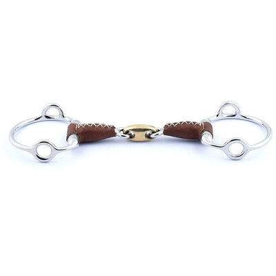 Jump'In French mouth Leather Covered Gag bit