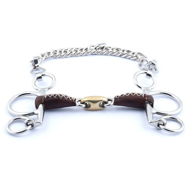 Jump'In French mouth small cheek Pelham Leather Covered bit