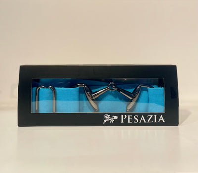 Pesazia - Logo Stretch Bit Belts - Turquoise w/ Black Snaffle Bit