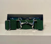 Pesazia - Logo Stretch Bit Belts - Hunter Green w/ Silver Snaffle Bit