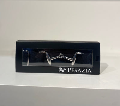 Pesazia - Logo Stretch Bit Belts - Black w/ Silver Snaffle Bit