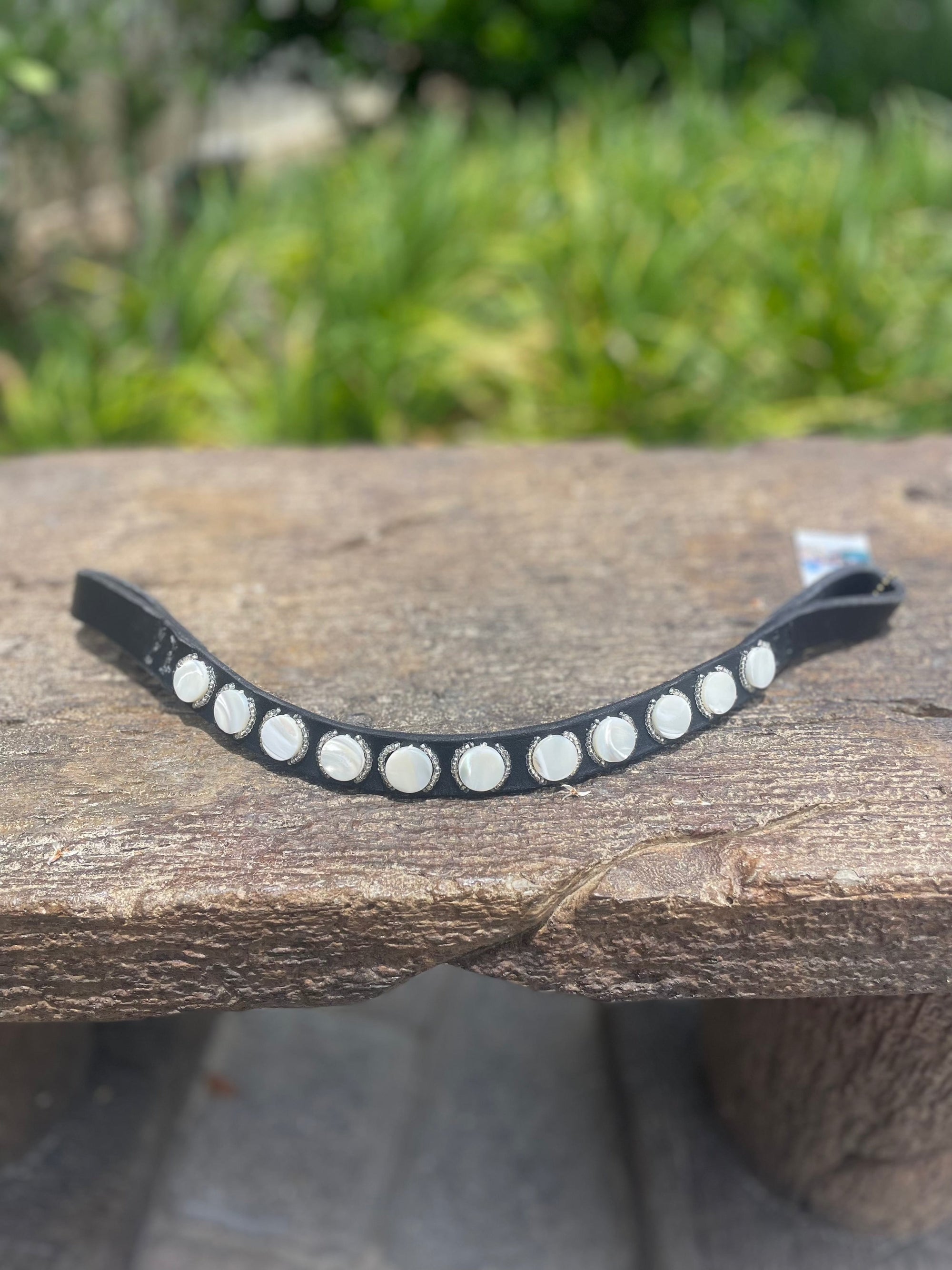 TKC Horse Browbands - Black Leather - Exceptional Equestrian