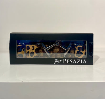 Pesazia - Logo Stretch Bit Belts - Leopard w/ Black Snaffle Bit