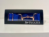 Pesazia - Logo Stretch Bit Belts - Navy w/ Rose Gold Snaffle Bit